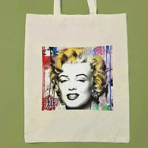Marilyn Monroe  pop art grunge  vintage inspired art recyled tote bag